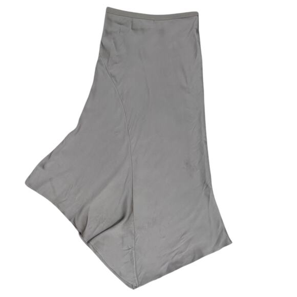 Anine Bing Bailey Silk Skirt In High Rise Silver - Picture 7 of 9